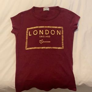 Maroon London England tee